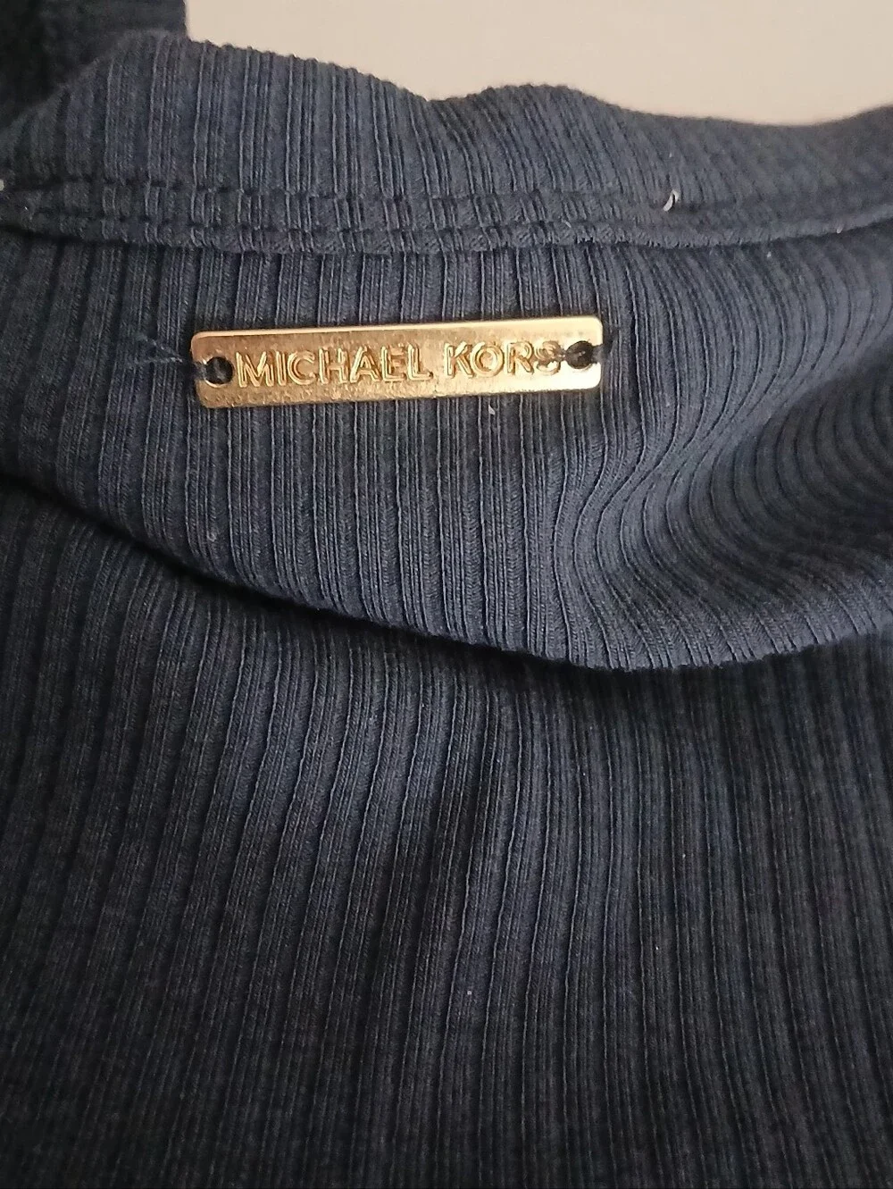 Michael Kors Ribbed Knit Tank with Gold Studs Spring/Summer 26 Midnight Blue